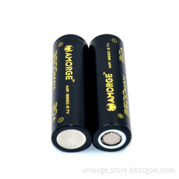 Amorge IMR18650 3.7V 3500mAh 30A High Drain Rechargeable Battery
